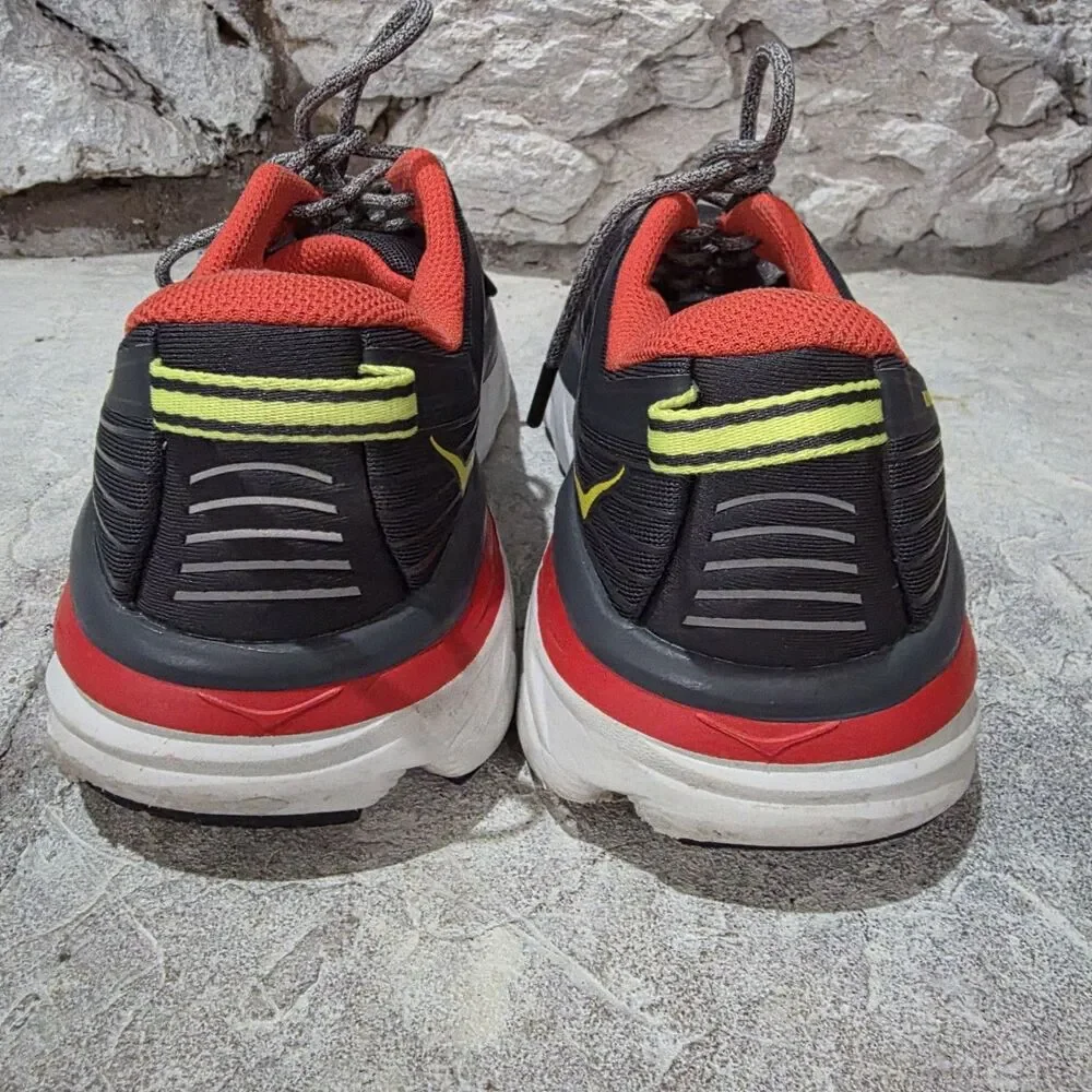 Hoka One One Bondi 7 Gray Orange Running Comfort Men's Size 8.5